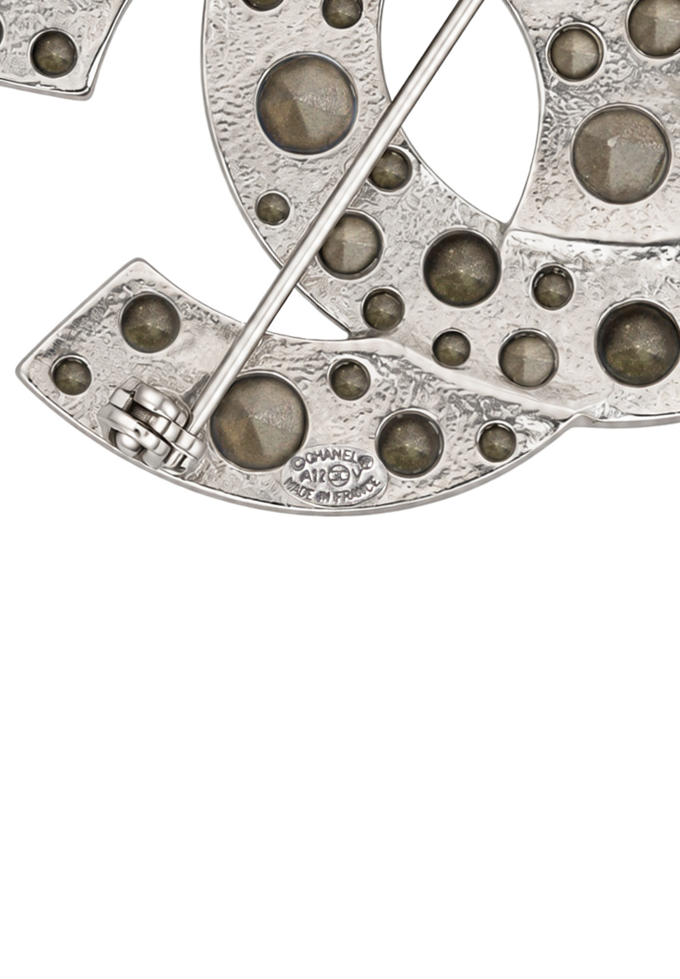Chanel Logo Brooch with Crystals