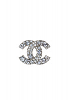 Chanel Logo Brooch with Crystals