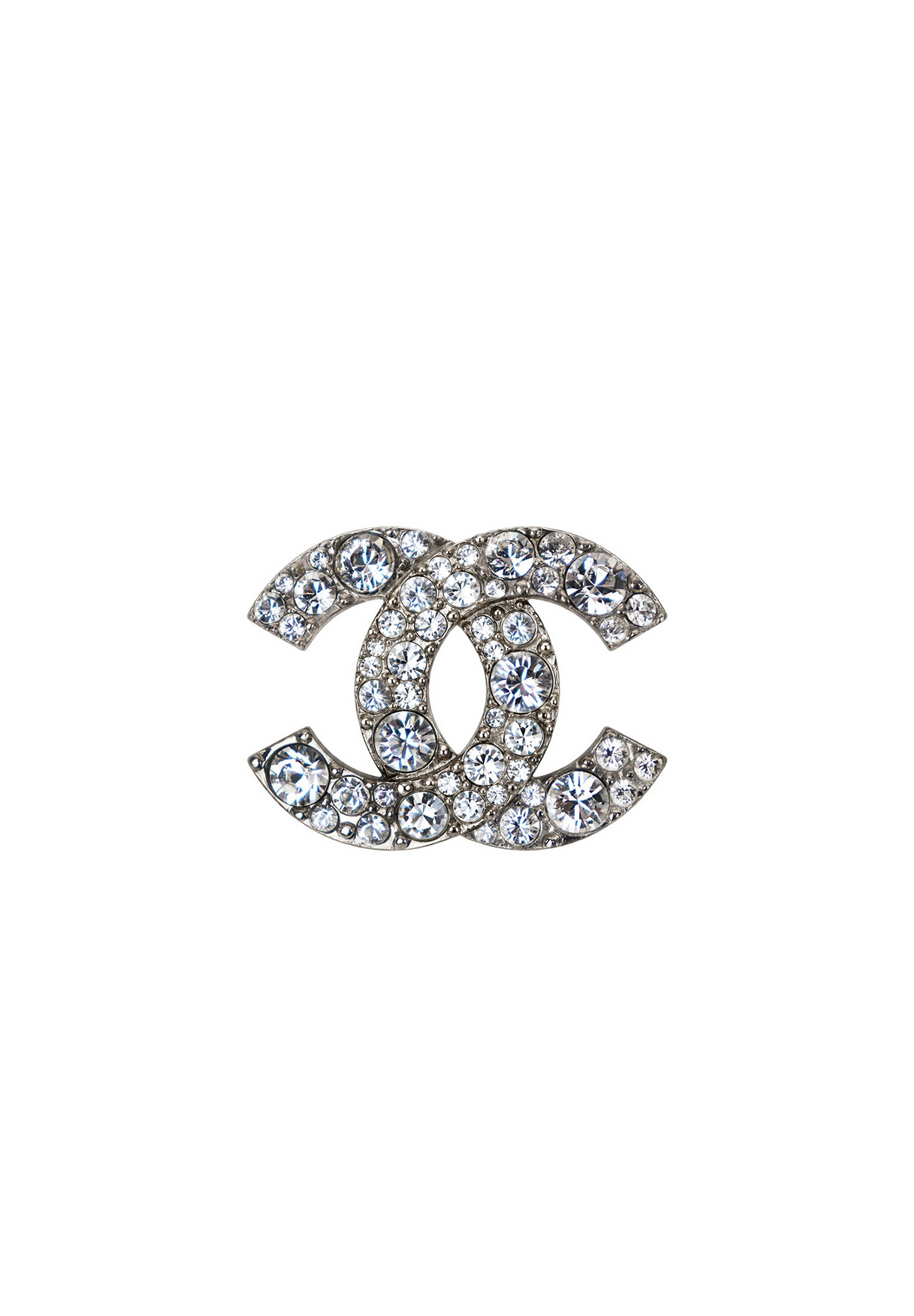 Chanel Logo Brooch with Crystals