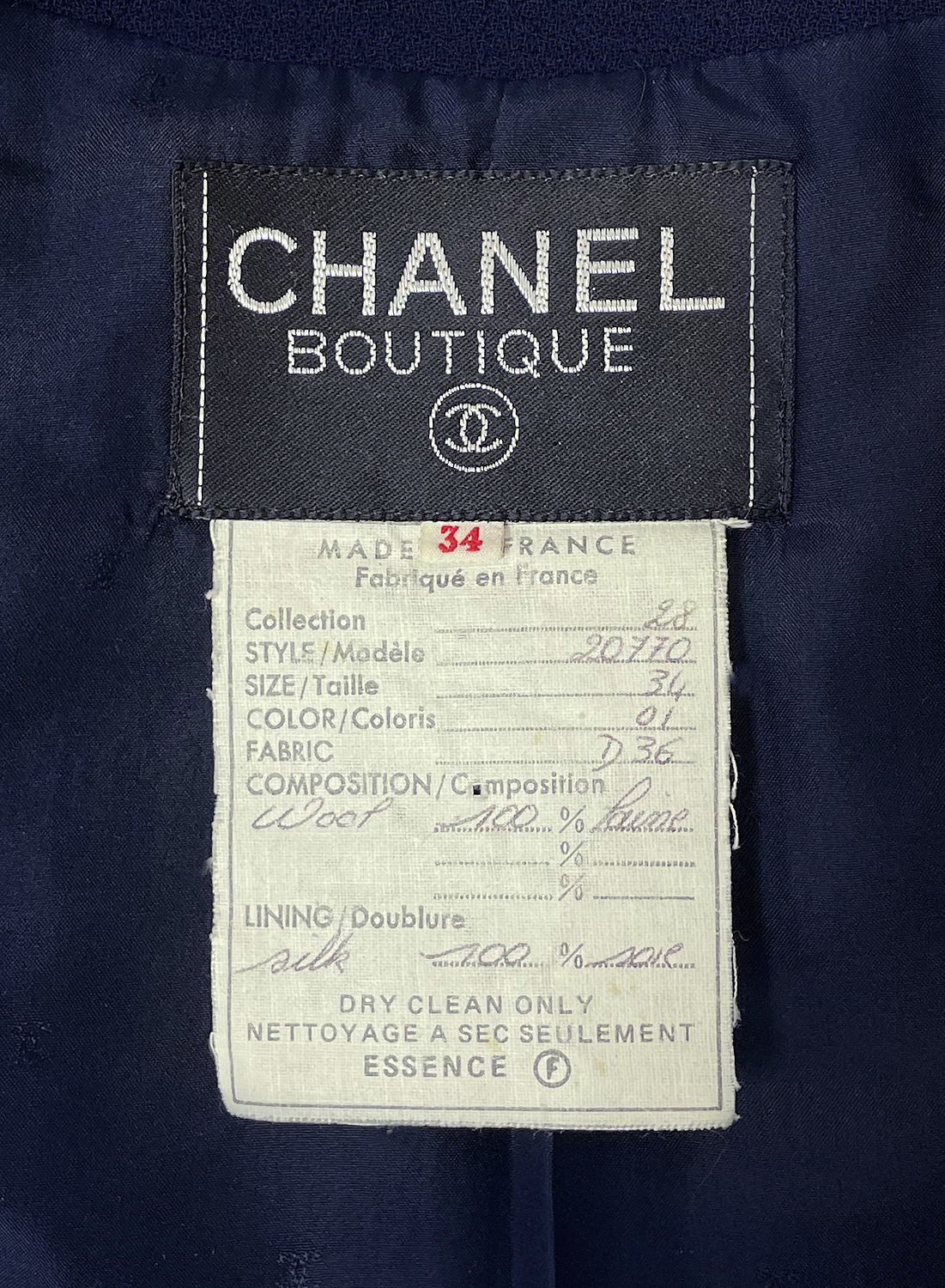 Chanel Navy Trimmed Jacket
