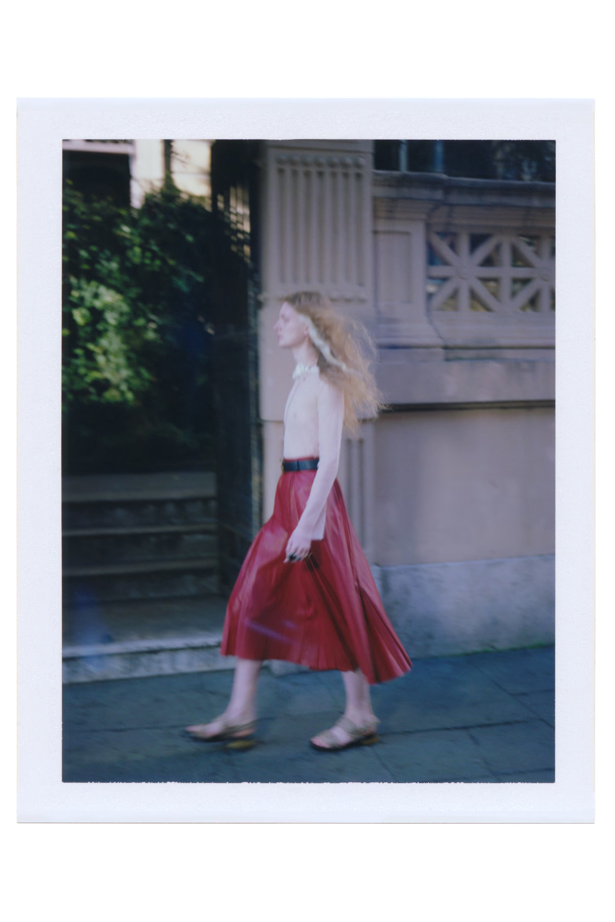 Gucci Leather Pleated Skirt