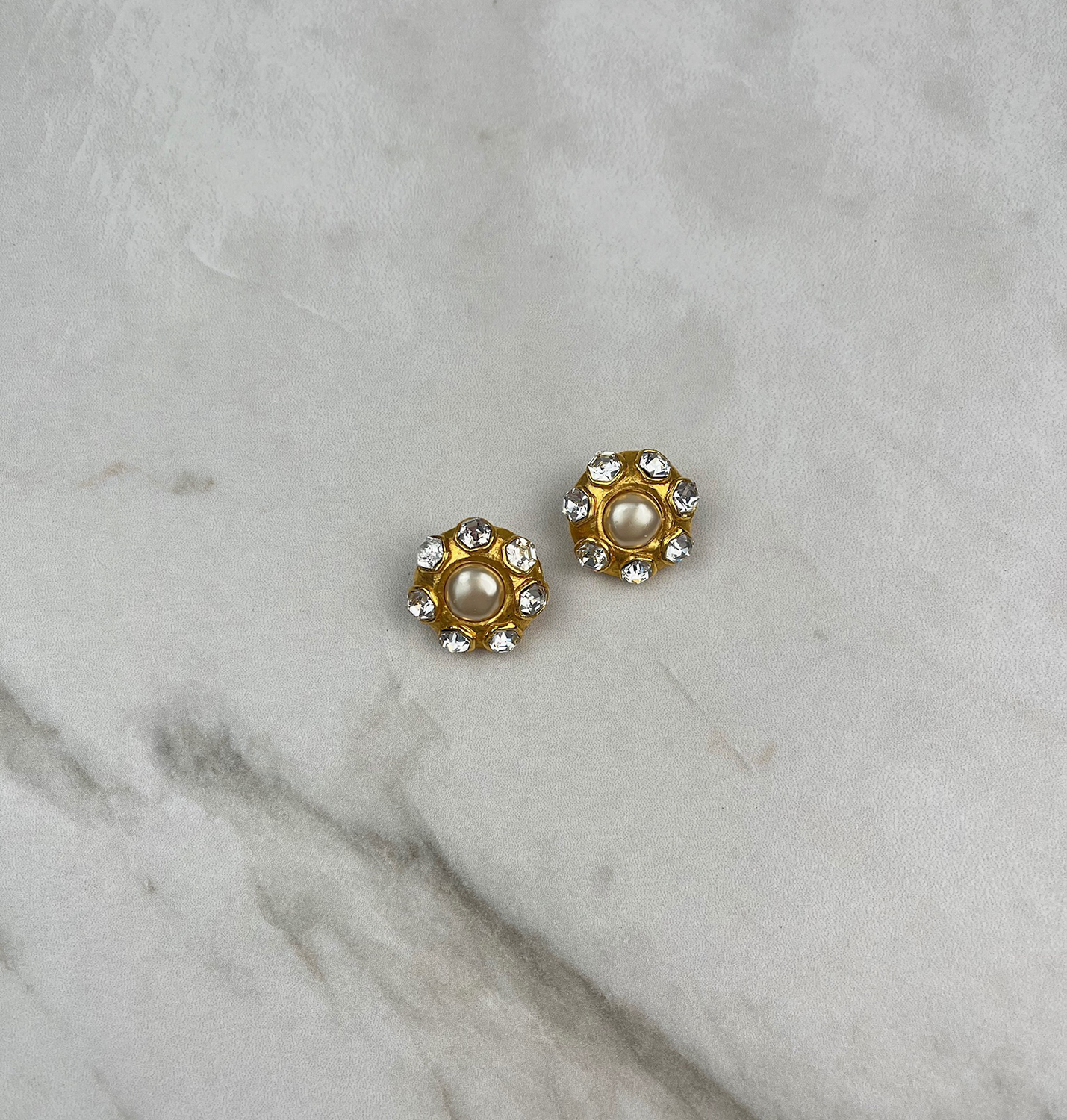 Chanel Crystal Clip-On Earrings