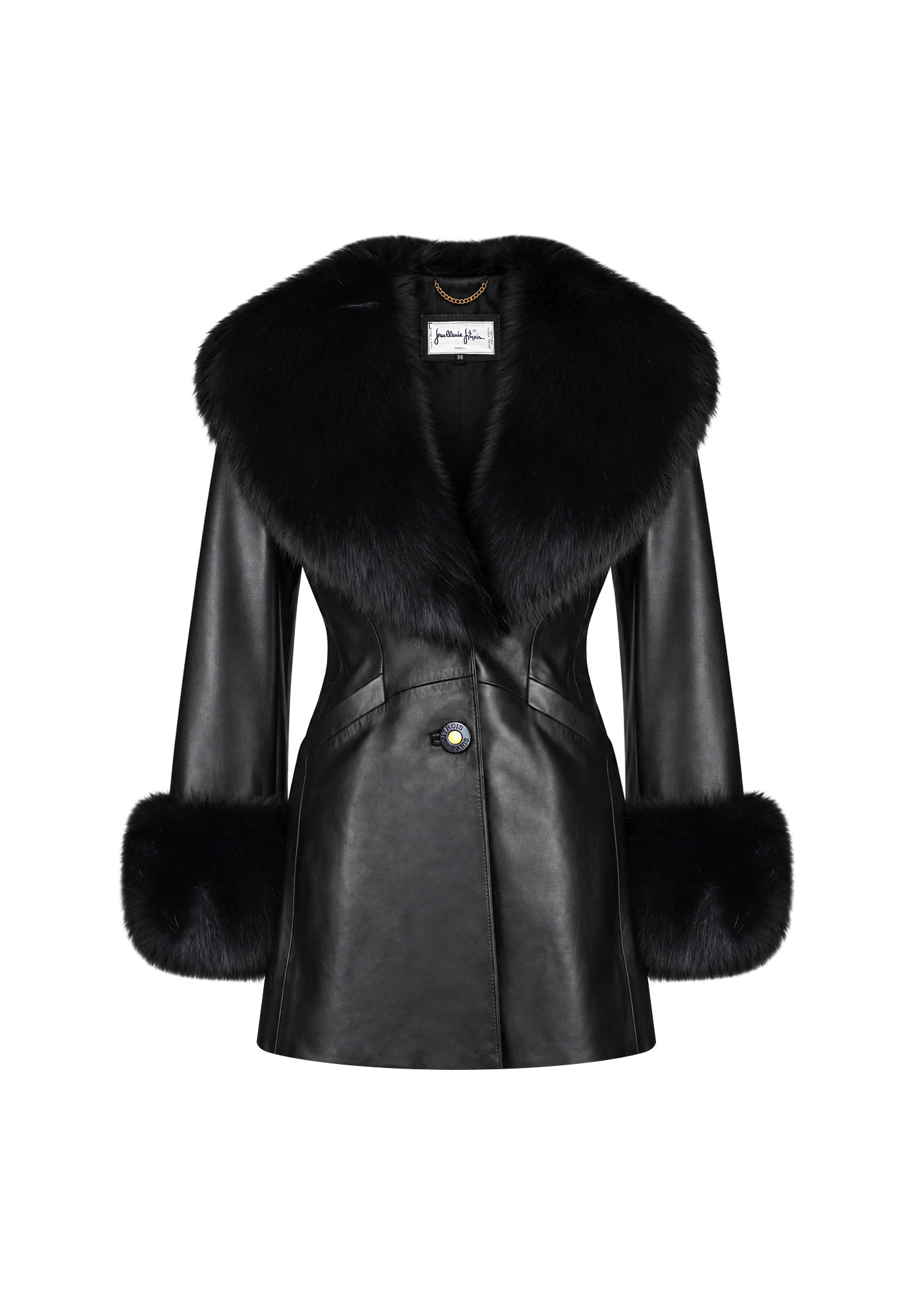 Jean-Claude Jitrois Leather Coat with Fur Trim