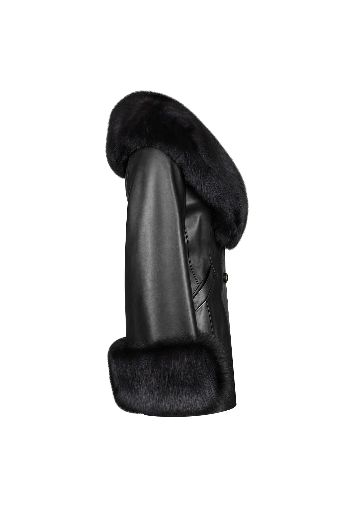 Jean-Claude Jitrois Leather Coat with Fur Trim
