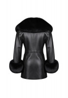 Jean-Claude Jitrois Leather Coat with Fur Trim