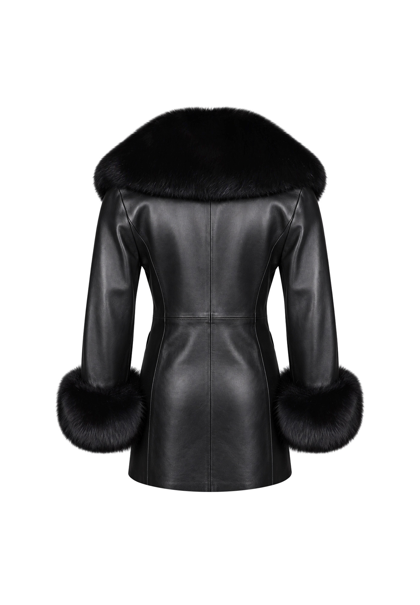 Jean-Claude Jitrois Leather Coat with Fur Trim