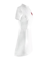 Christian Dior White Cotton Quilted Heart Applique Dress