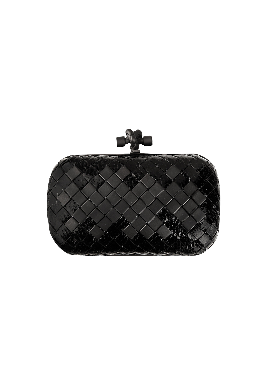 Bottega Veneta Black Python Knot Clutch