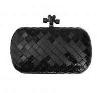 Bottega Veneta Black Python Knot Clutch