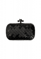 Bottega Veneta Black Python Knot Clutch