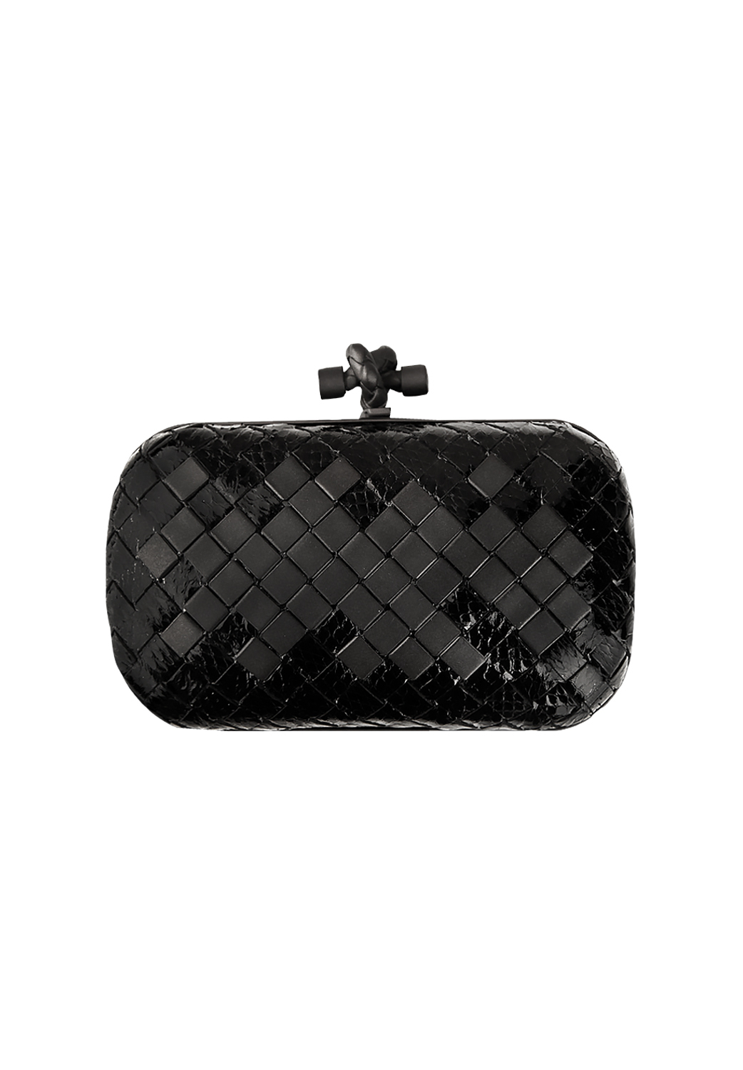 Bottega Veneta Black Python Knot Clutch
