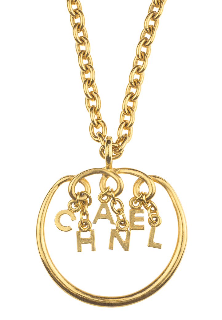 Chanel Logo Pendant Necklace