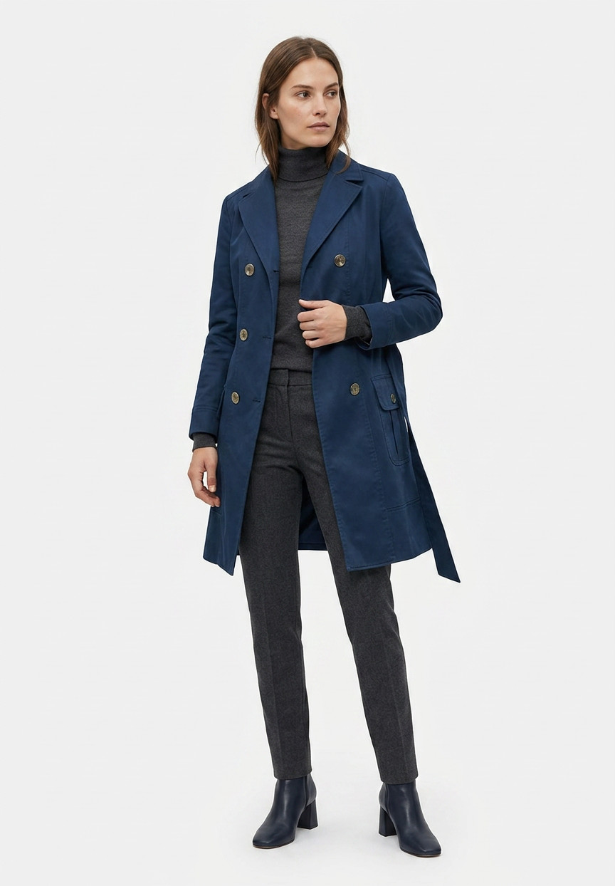 Versace Navy Trench Coat