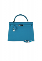 Hermès Kelly Bag 32 Blue Izmir Epsom