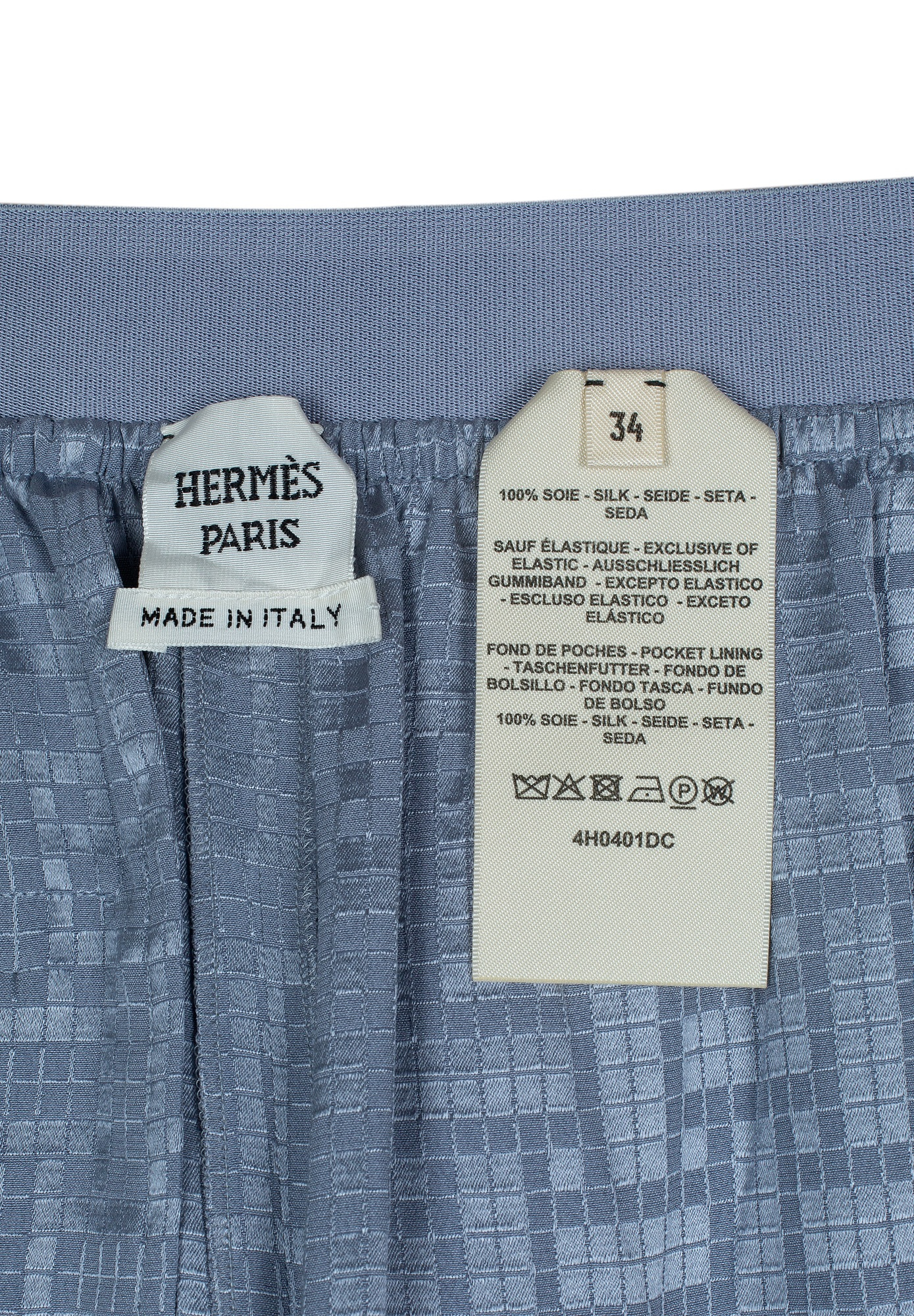 Hermès Silk Gray Trousers