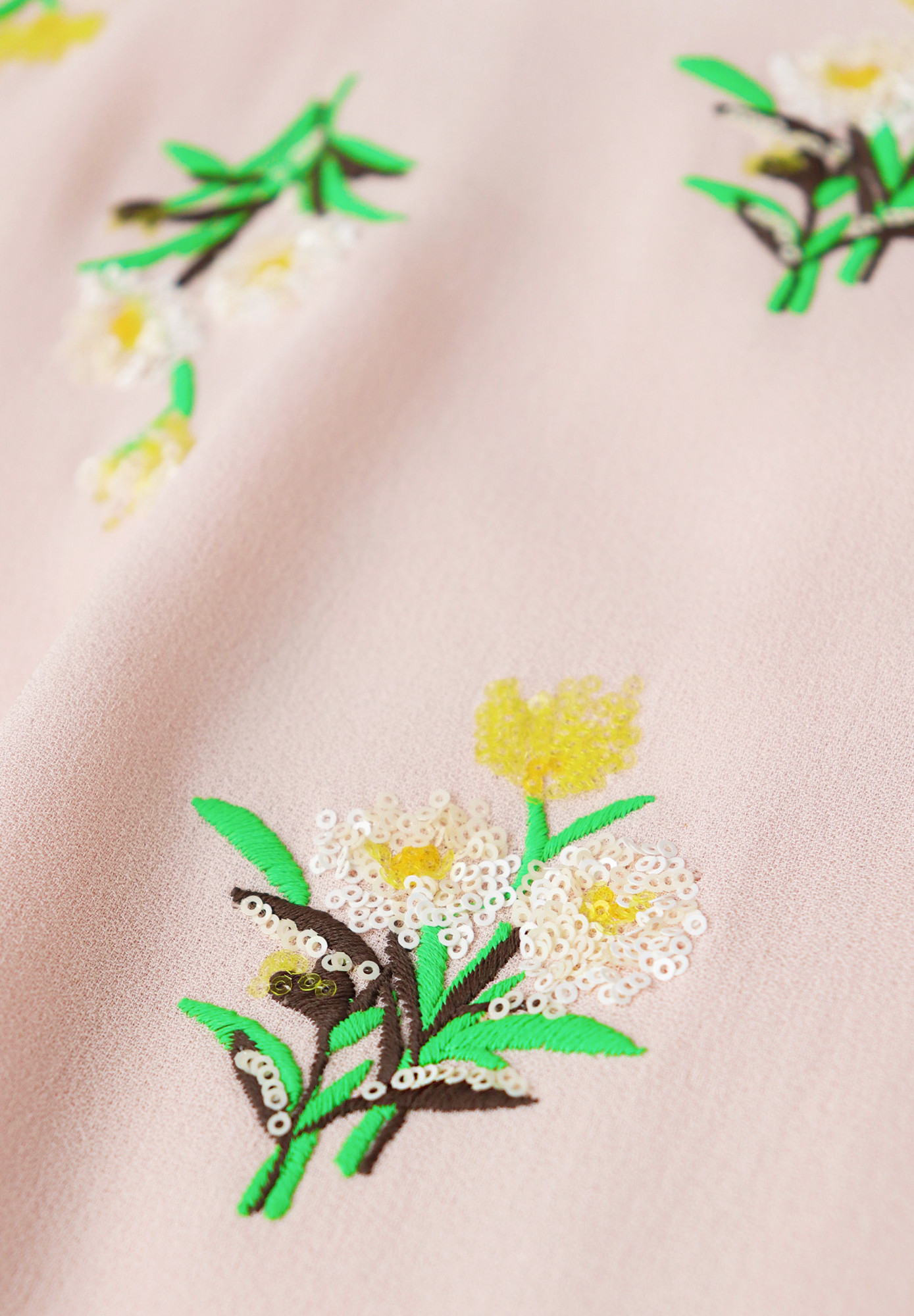 Prada Light Pink Dress With Embroidery