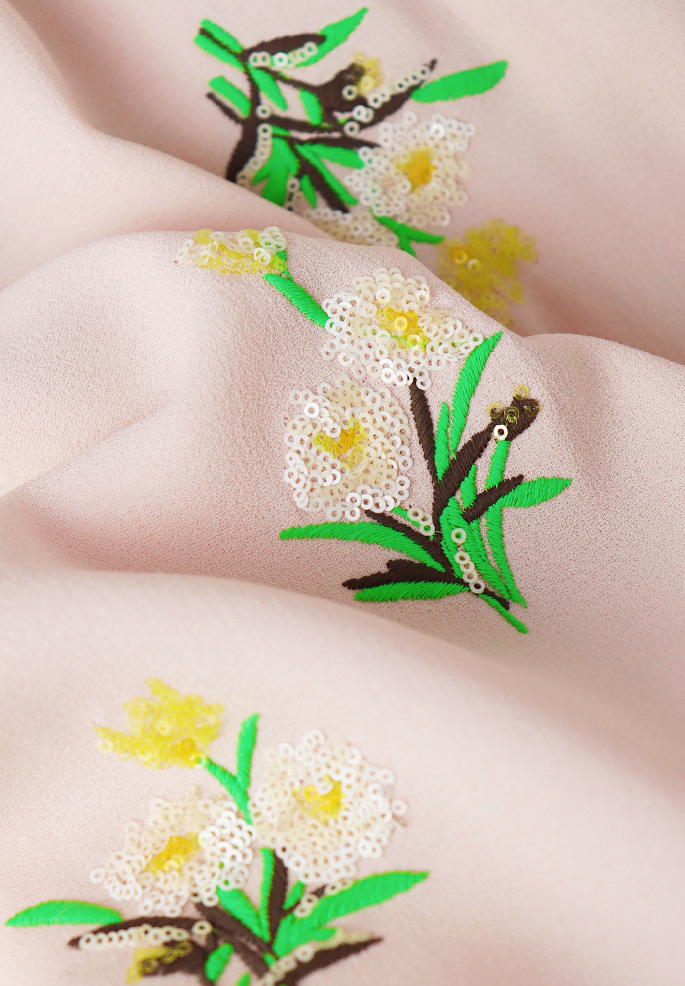 Prada Light Pink Dress With Embroidery