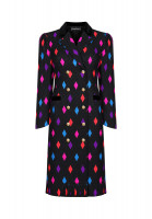 Louis Féraud Black Dress with Geometric Ornament
