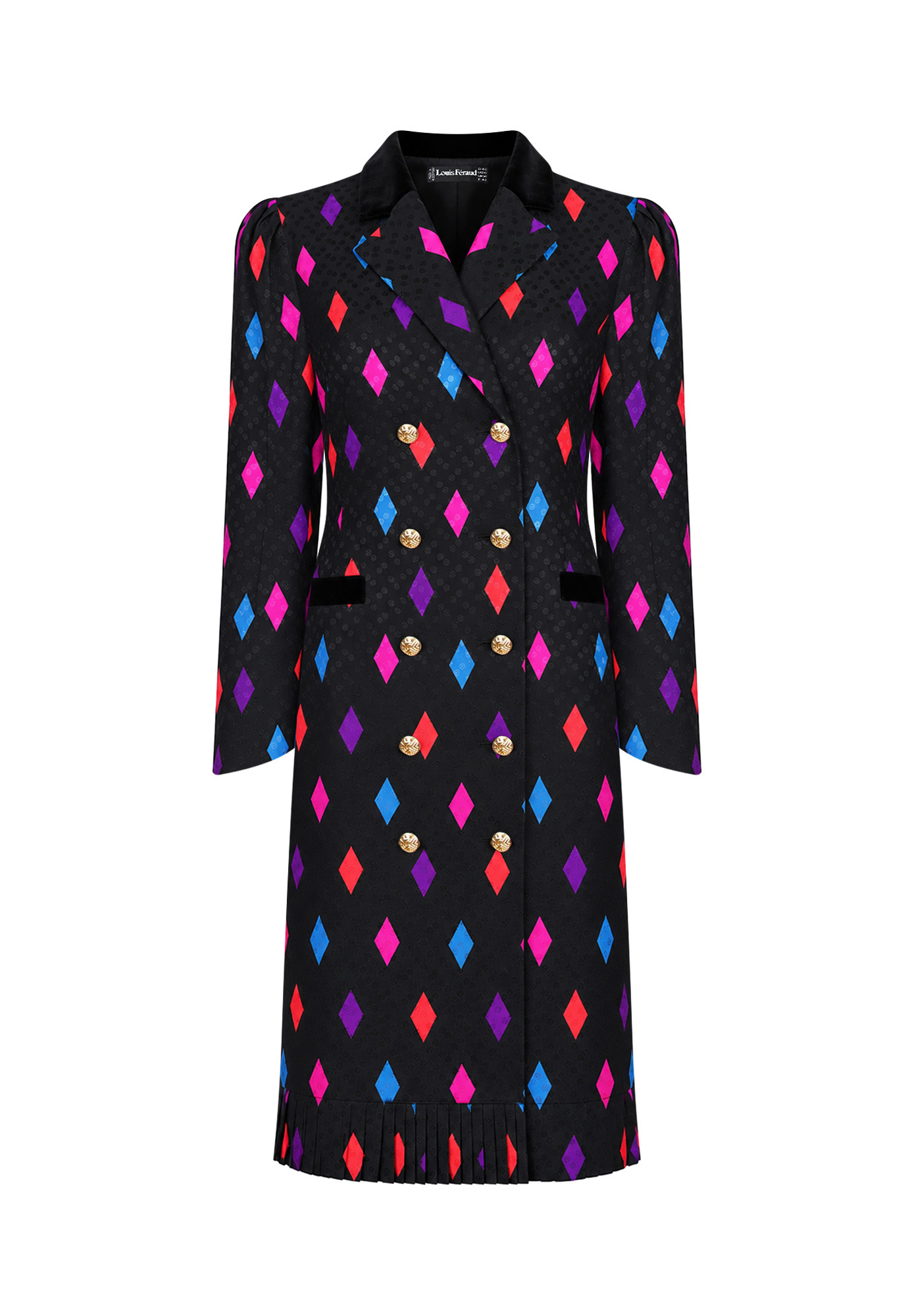 Louis Féraud Black Dress with Geometric Ornament