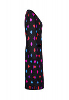 Louis Féraud Black Dress with Geometric Ornament