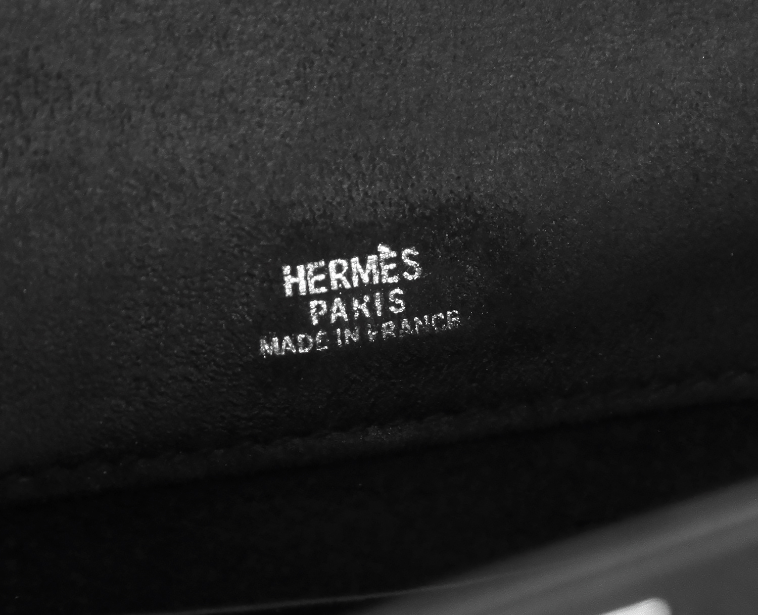 Hermès Kelly Pochette Black Doblis Suede Bag
