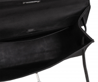 Hermès Kelly Pochette Black Doblis Suede Bag