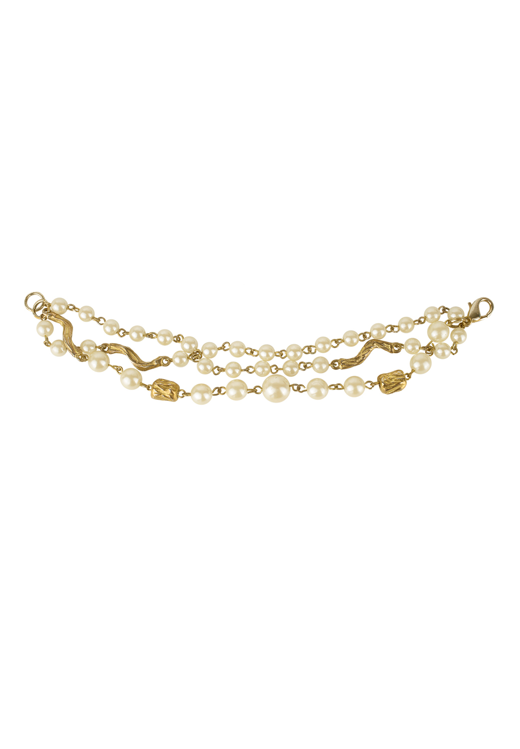 Gold Tone Pearls Bracelet