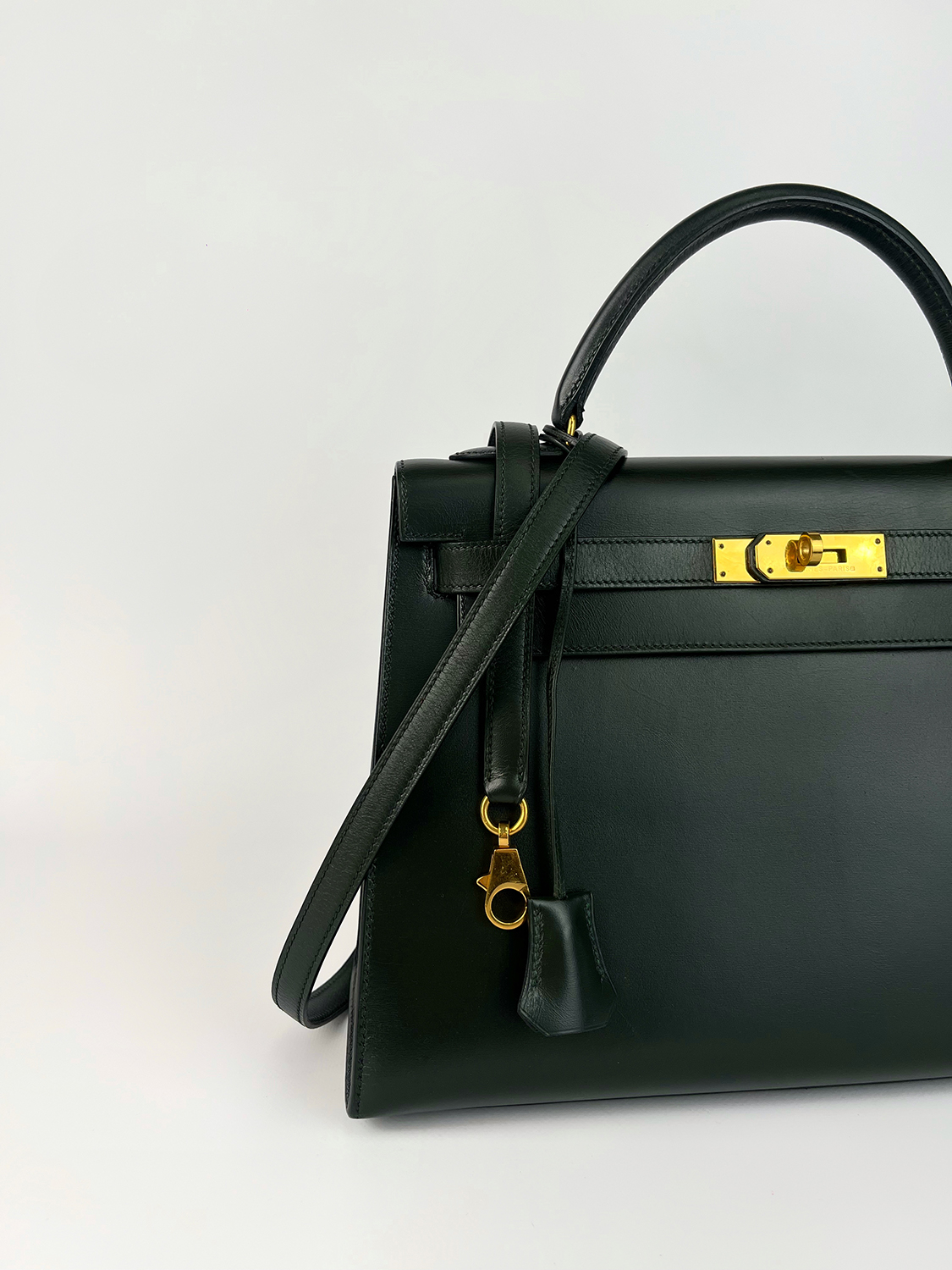 Hermès Kelly Bag 32 Vert Fonce Box
