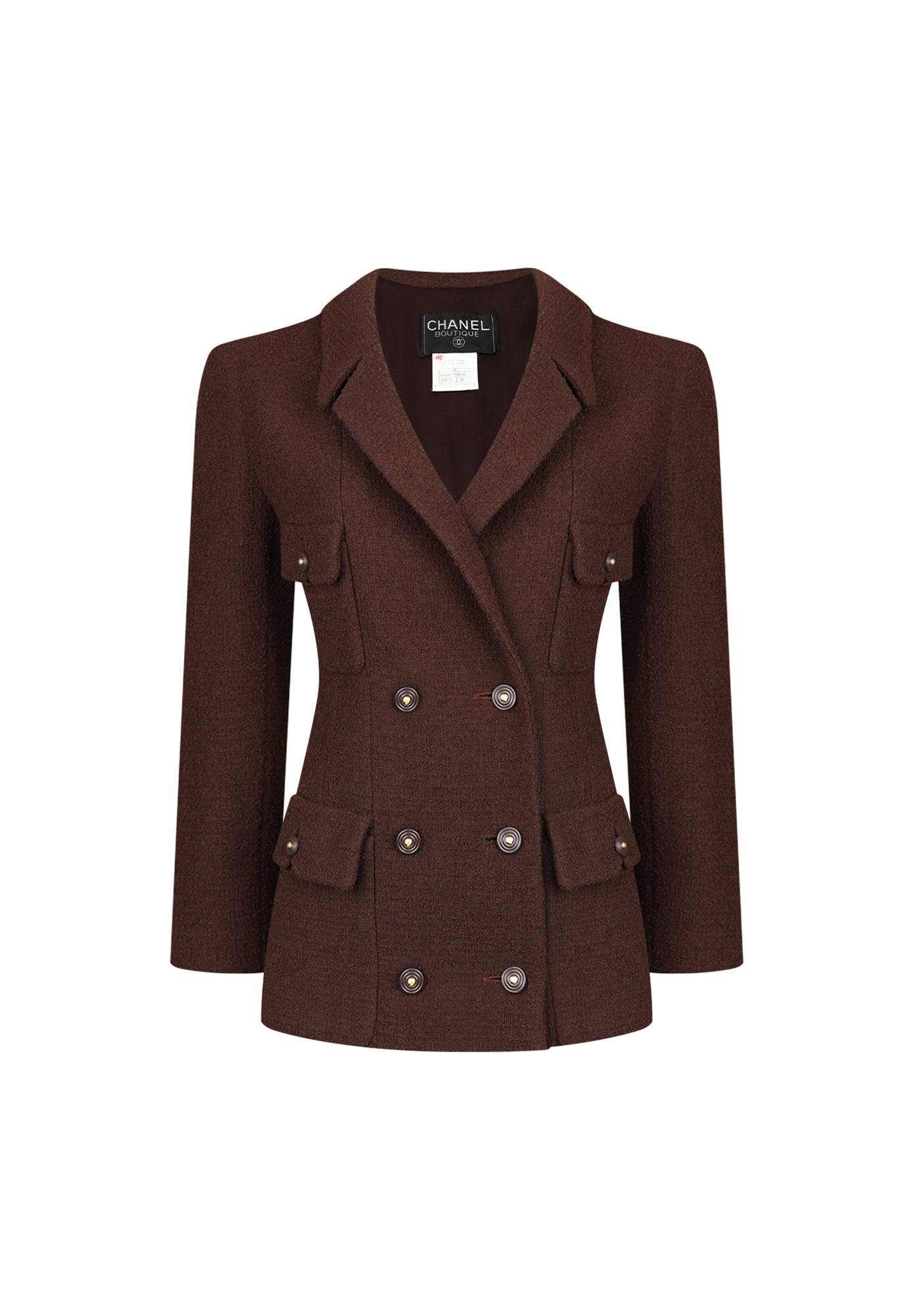 Chanel Double Breasted Tweed Jacket