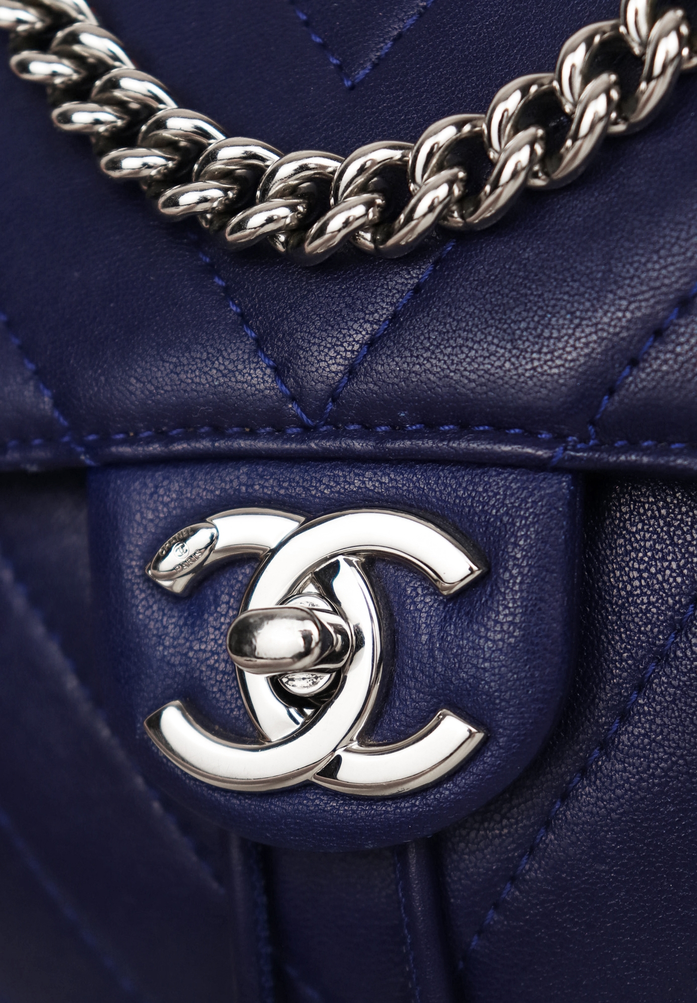 Chanel Blue Chevron Mini Urban Spirit Backpack