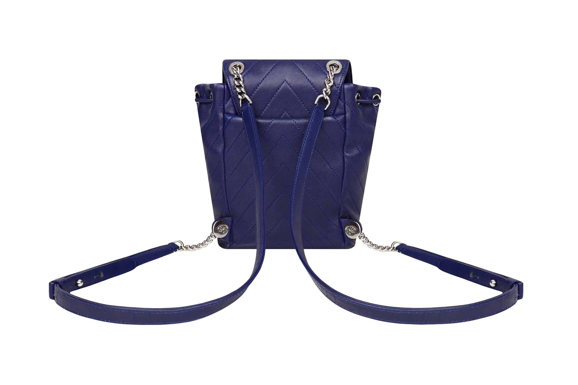 Chanel Blue Chevron Mini Urban Spirit Backpack