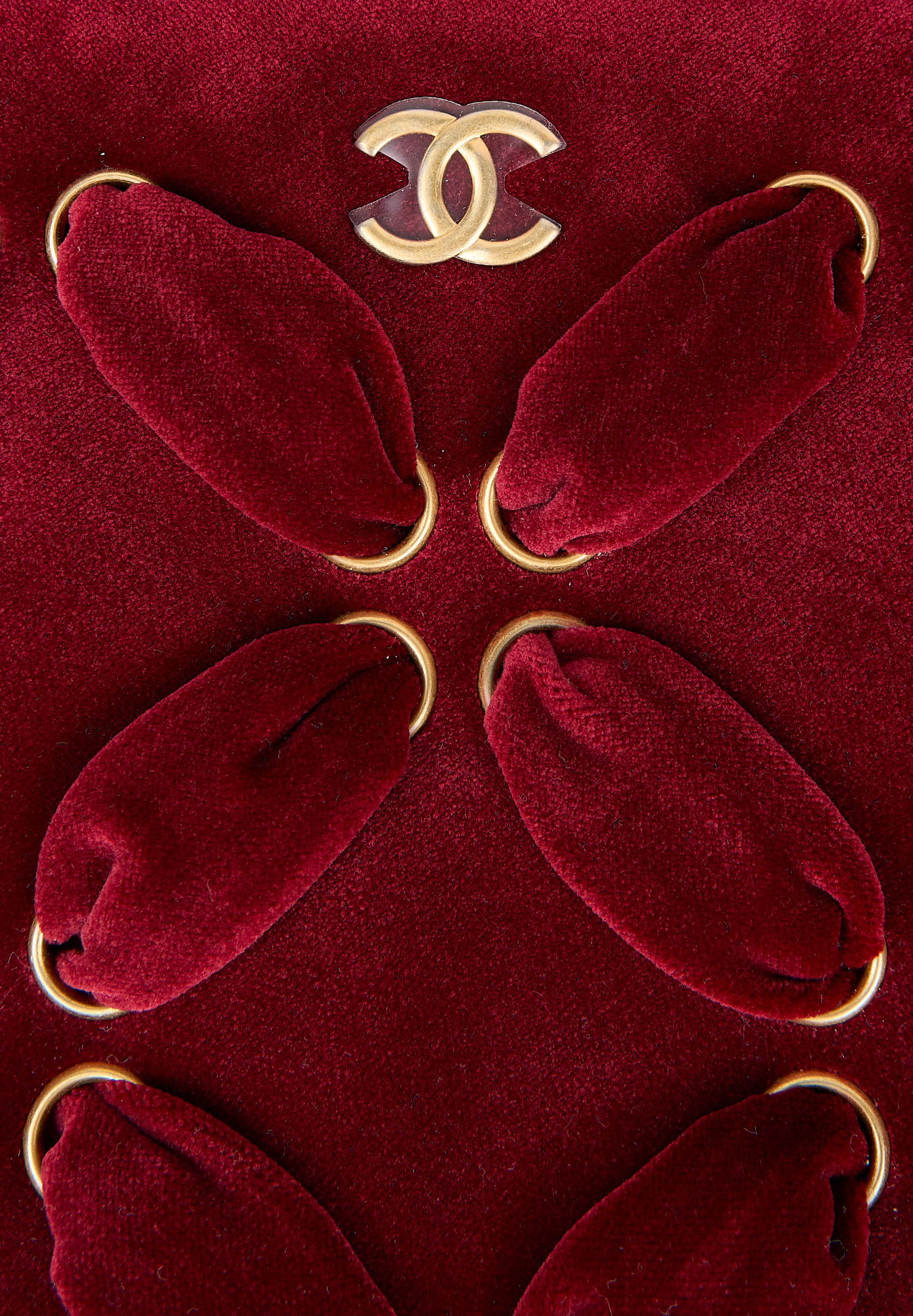 Chanel Burgundy Velvet Clutch