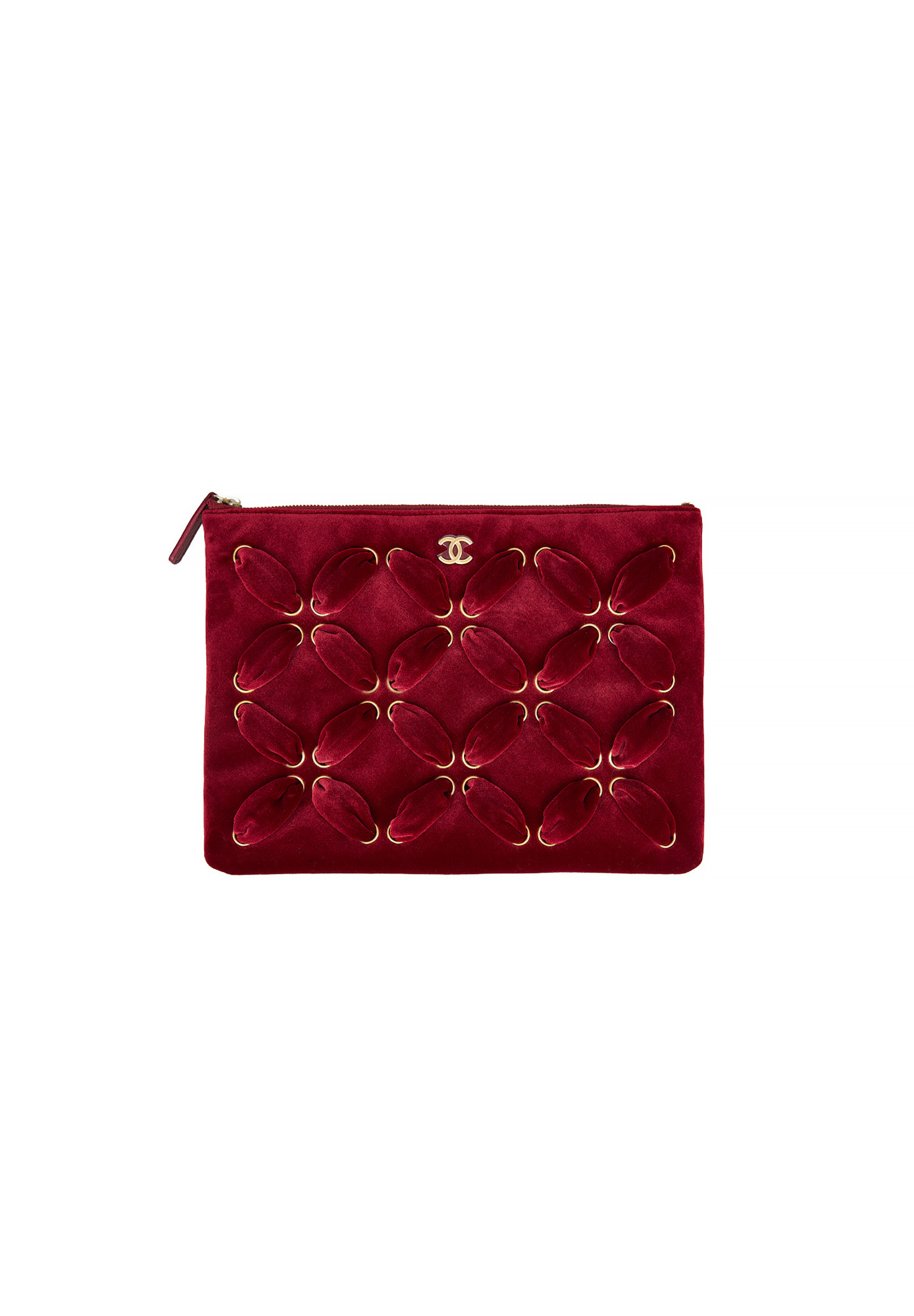 Chanel Burgundy Velvet Clutch