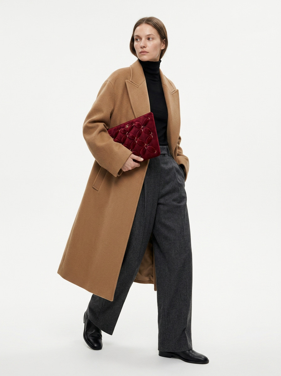 Chanel Burgundy Velvet Clutch
