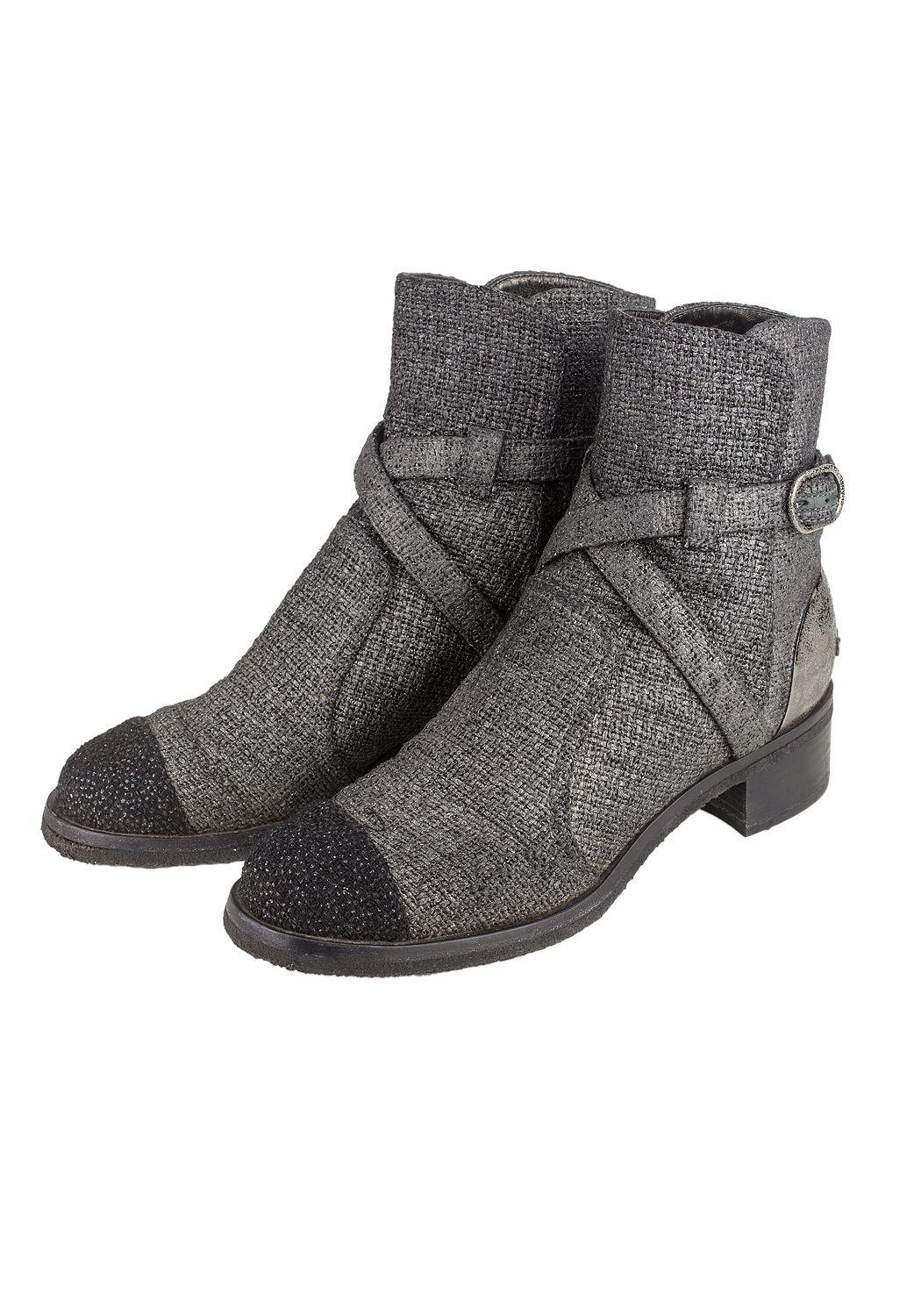 Chanel Grey Boots