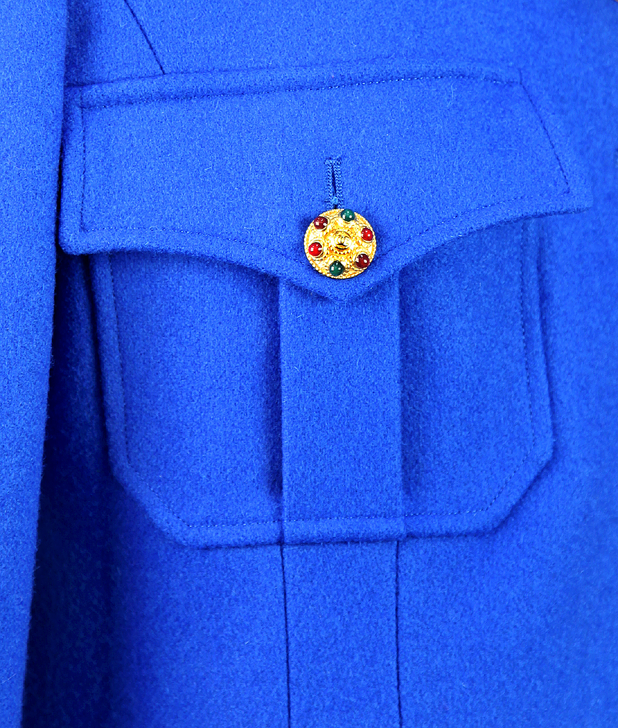Chanel Blue Jacket With Gripoix Buttons