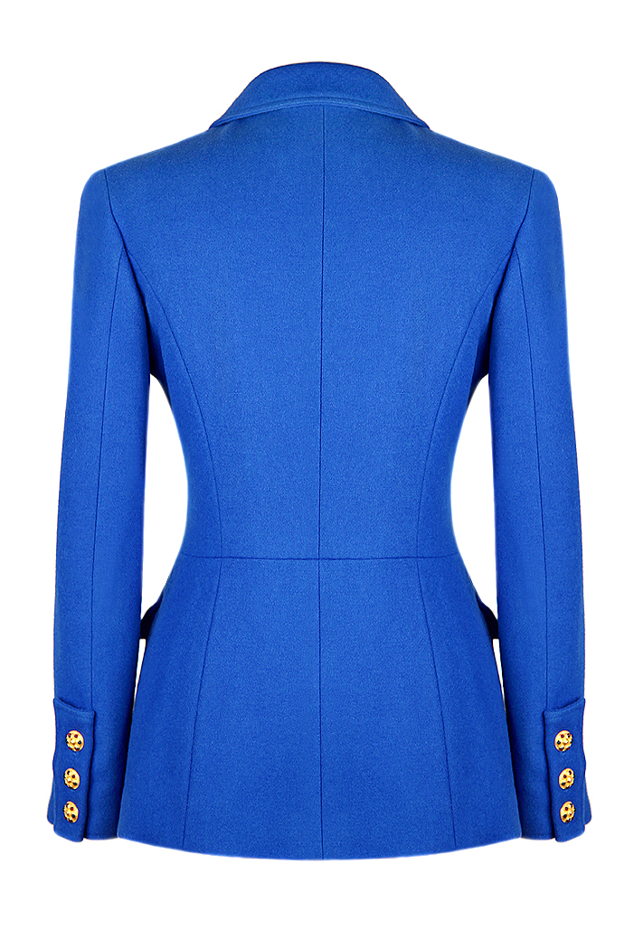Chanel Blue Jacket With Gripoix Buttons