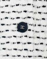 Chanel White and Black Tweed Jacket