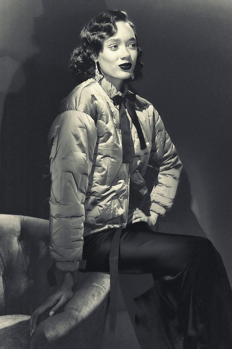 Chanel Nacrous Puffer Jacket With Ribbons