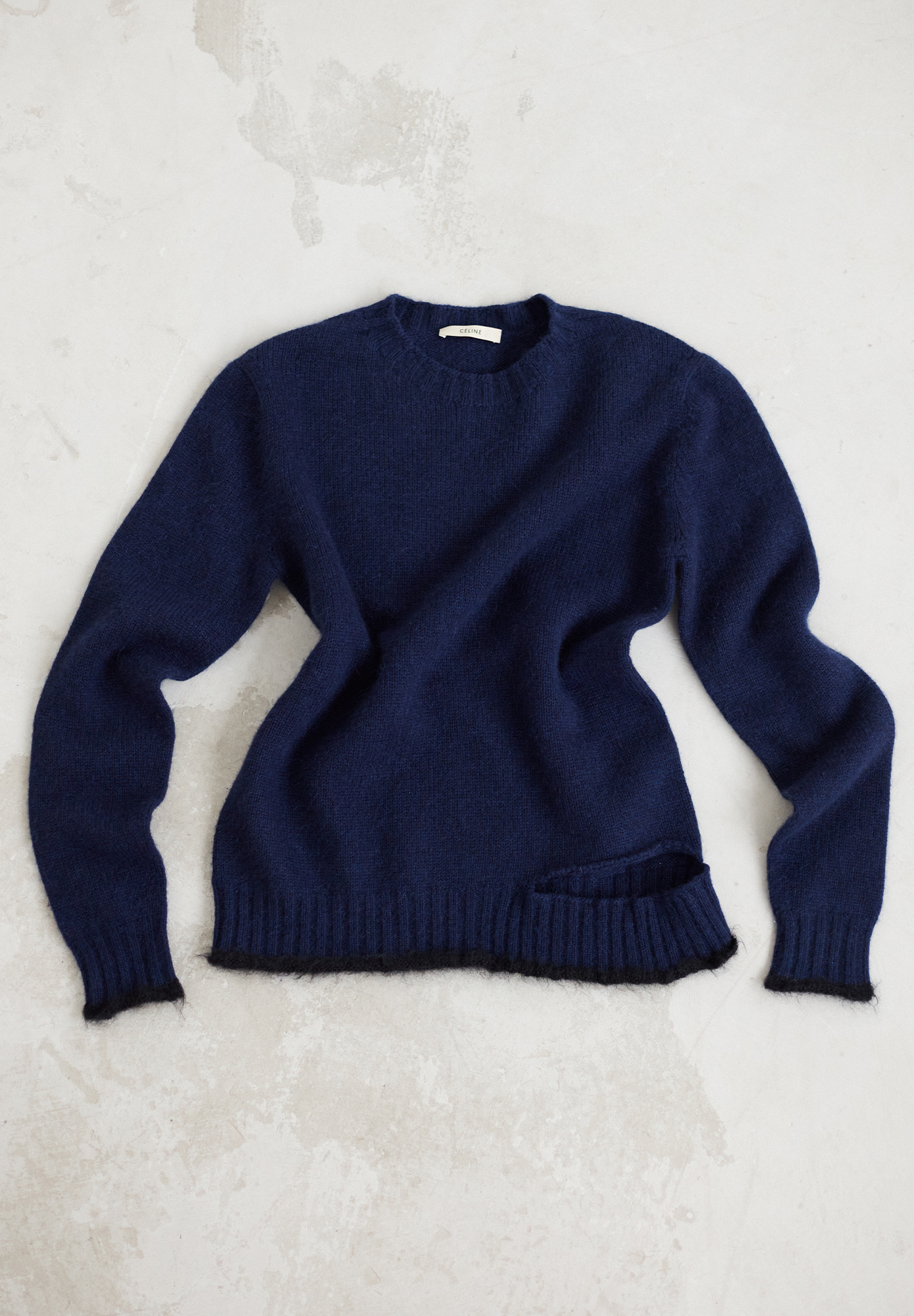 Céline Asymmetrical Sweater With Black Trim