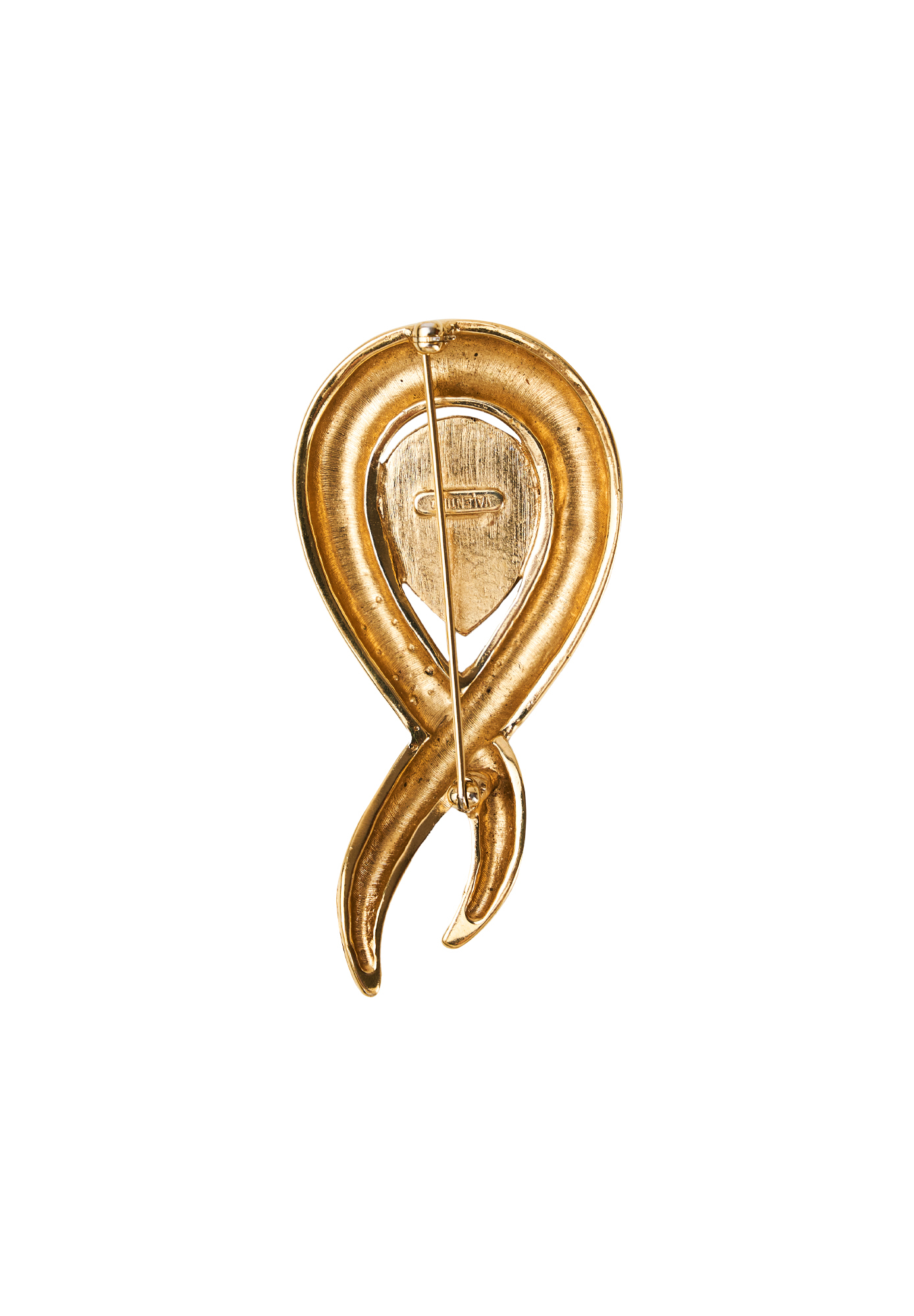 Valentino Crystal Swirl Brooch