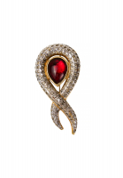 Valentino Crystal Swirl Brooch