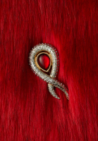 Valentino Crystal Swirl Brooch