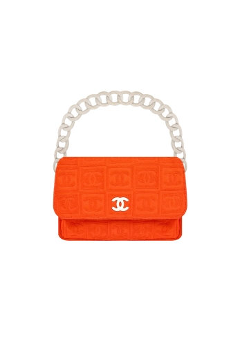 Оранжевая сумка Chanel Terry Cloth Sport Line Flap