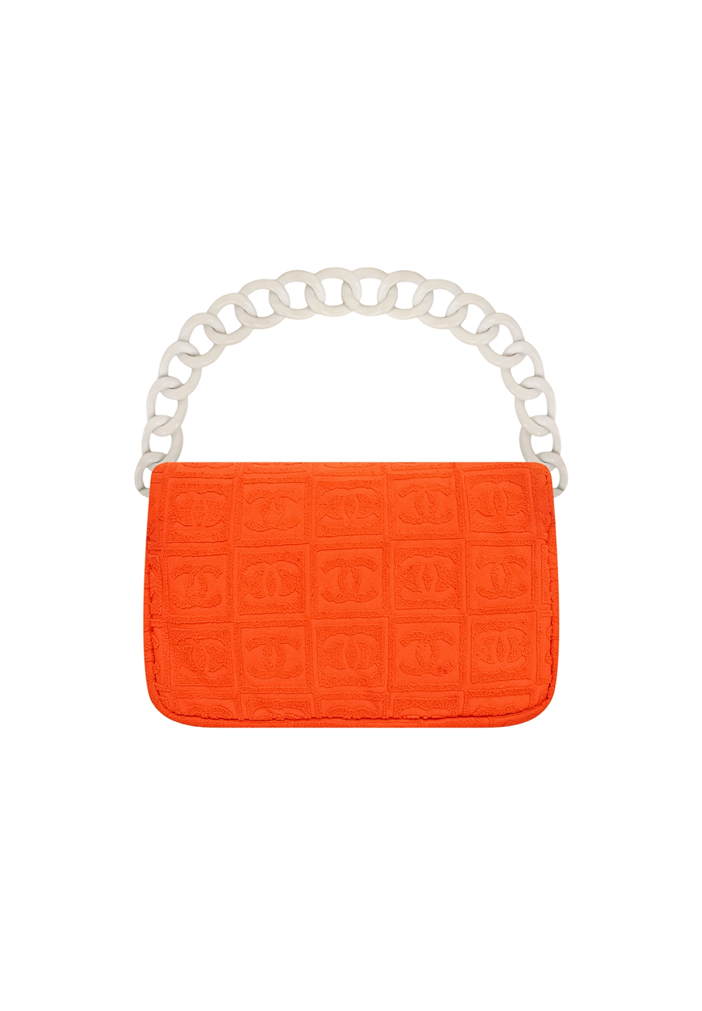 Chanel Orange Terry Cloth Sport Line Flap Bag
