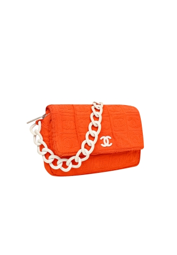 Оранжевая сумка Chanel Terry Cloth Sport Line Flap