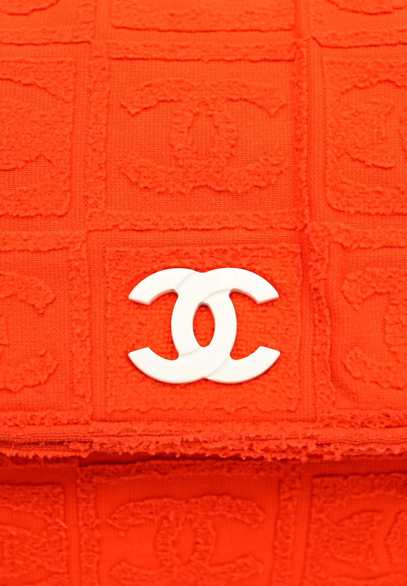Chanel Orange Terry Cloth Sport Line Flap Bag