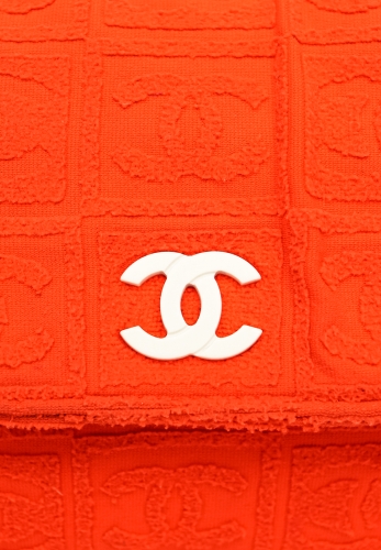 Оранжевая сумка Chanel Terry Cloth Sport Line Flap
