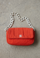 Chanel Orange Terry Cloth Sport Line Flap Bag