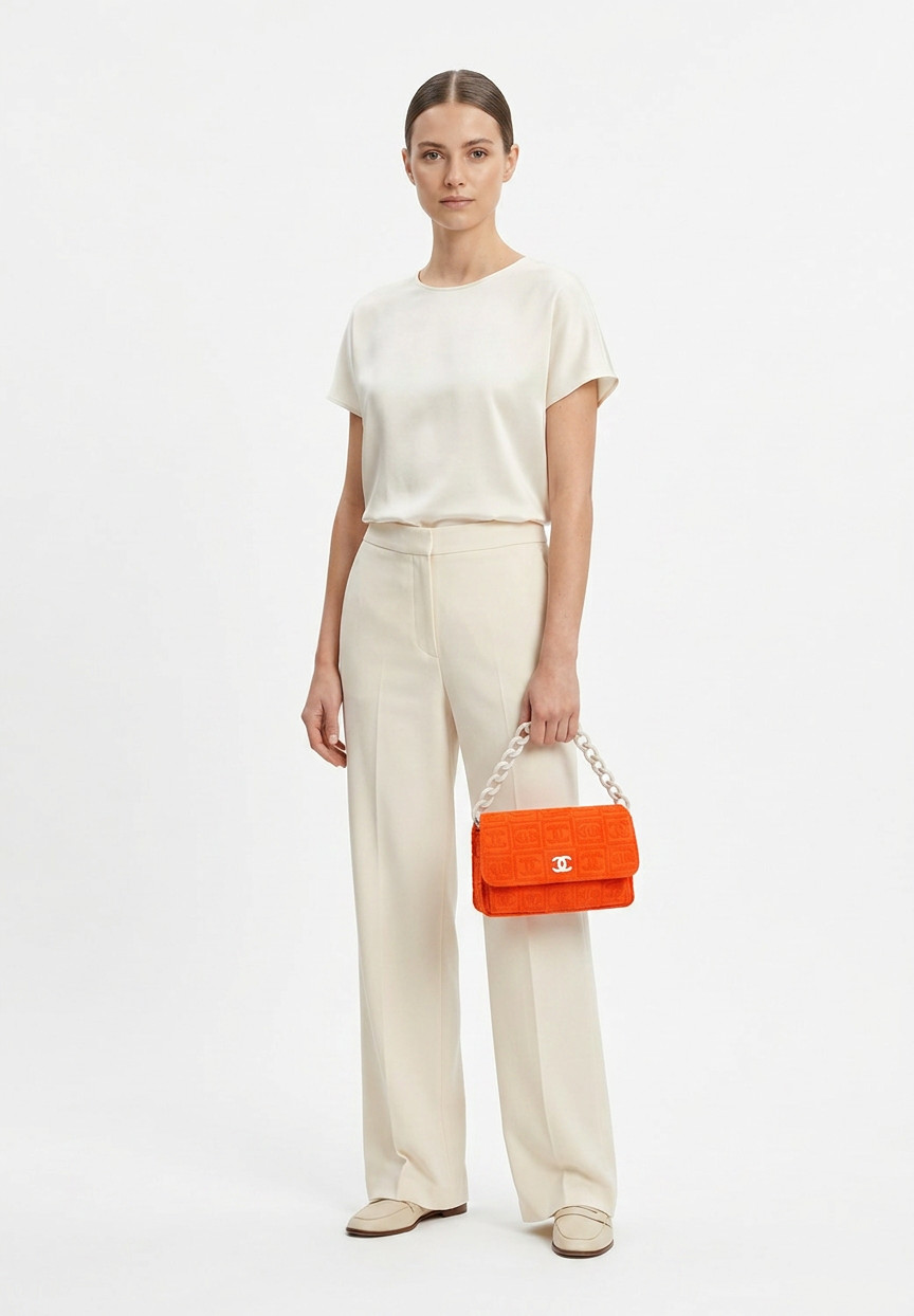 Chanel Orange Terry Cloth Sport Line Flap Bag